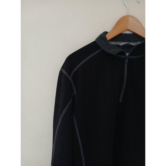 KUHL Revel 1/4 Zip Sweater Size Large Black Fleece Lined Active Pullover 3007 - Picture 3 of 10